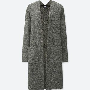 UNIQLO Tweed Knitted Long Sleeve Coat